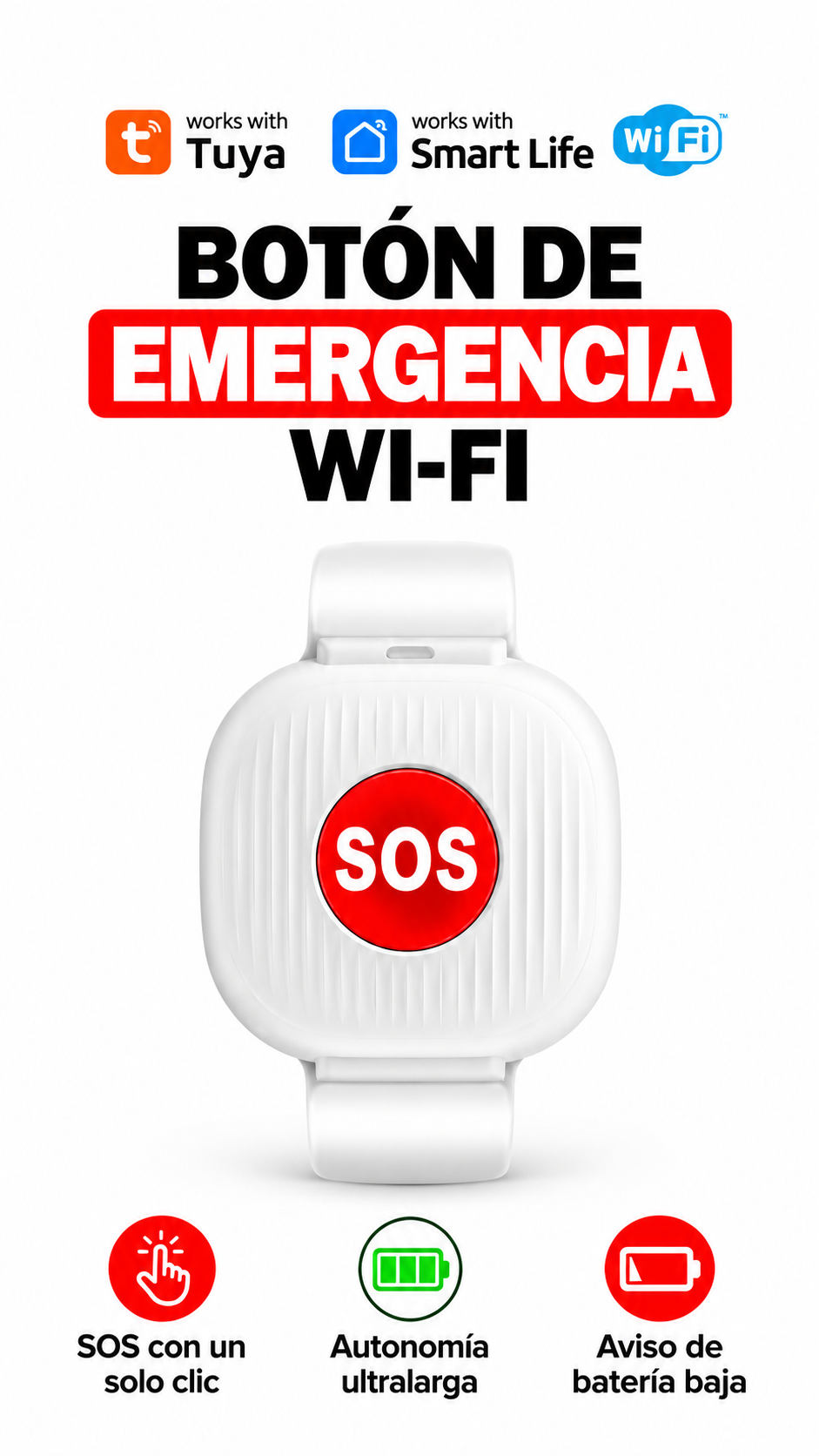 Pulsera SOS con alerta instantánea al móvil